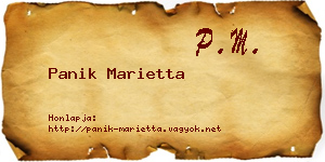 Panik Marietta névjegykártya